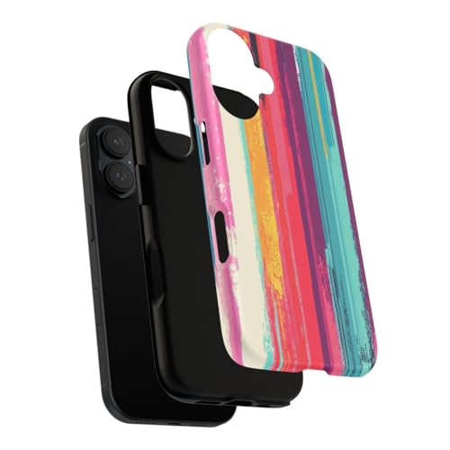 Art abstrait coque iPhone 16 rigide mate rayures verticales - 3