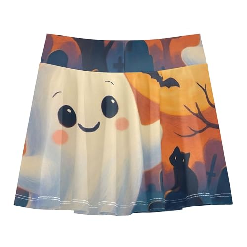 Joisal Cute Cartoon Halloween Scene Toddler Tennis Skirts Cute Comfy Athletic Shorts Girls Skorts School Skirt 4t2