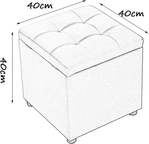 Pouf polyvalent avec couvercle amovible et coffre de rangement carré - 3