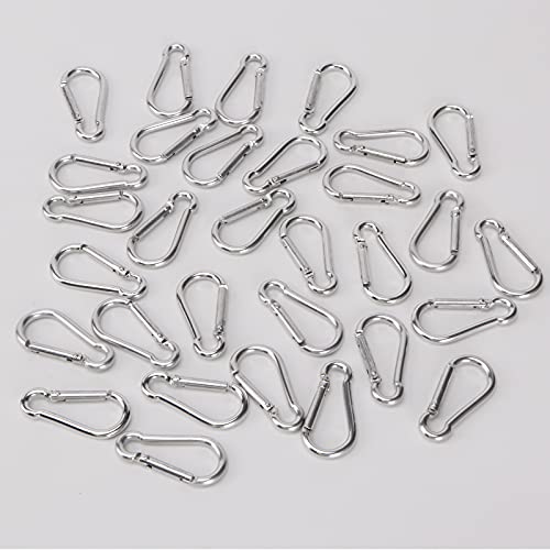 500Pcs Bulk Mini Aluminum Carabiner Spring Clip Hook Keychain Buckle Pack Carabeaner For Camping Hiking Rv Fishing Bottle Backpack Traveling And Keychain, Silver #TOP4