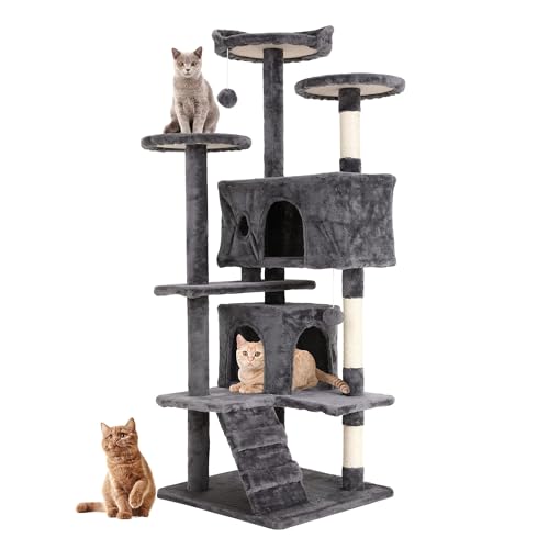 Torre para gatos interior, con rascadores y condos miniatura 1