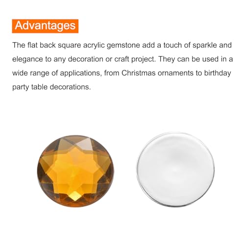 Image of MECCANIXITY Flat Back Round Acrylic Rhinestones,14mm Brown Flatback Crystal Rhinestones for Crafts Clothes Shoes DIY Decoration Gifts 50Pcs