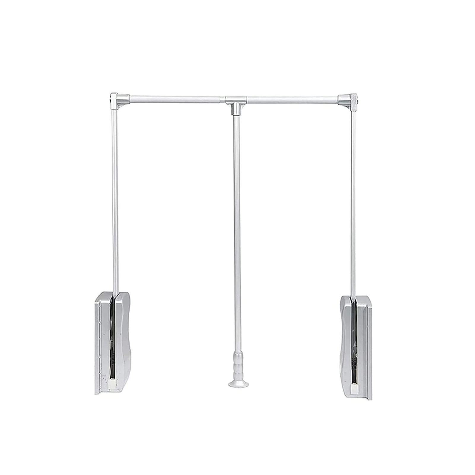 HTTGDGDH Adjustable Pull-Down Wardrobe Hanger Rod, Space-Saving Retractable Crossbar With Soft Return Damping Buffer, Ideal For Closet Organization,32.6-45.2in