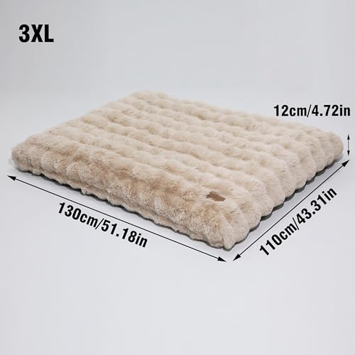 BingoPaw XXXL Hundebett Grosse Hunde: flauschig Hundebett waschbar Hundematratze wasserdicht, abnehmbar plüsch Hundekissen Haustierbett für super große oder 2 Mittelgroße Hunde, Beige, 130x110x12 cm