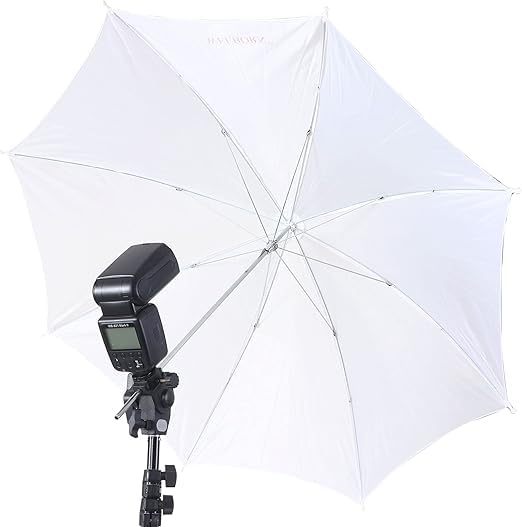 Image of Plastic Umbrella Clamp for Light Stand, 360 Adjustable Swivel Flash Holder with Umbrella Mount, Universal Speedlight & DSLR Flash Bracket for Photography Studio - Black