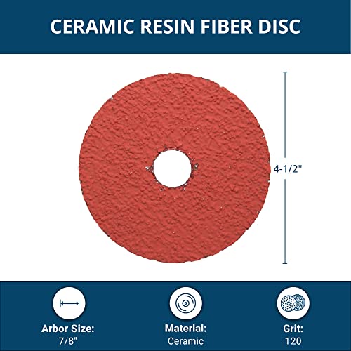 Benchmark Abrasives BM-45CRD120_Q25 4 1/2 Inch Sanding Discs Ceramic Resin Fiber Grinding Disc thumb #4