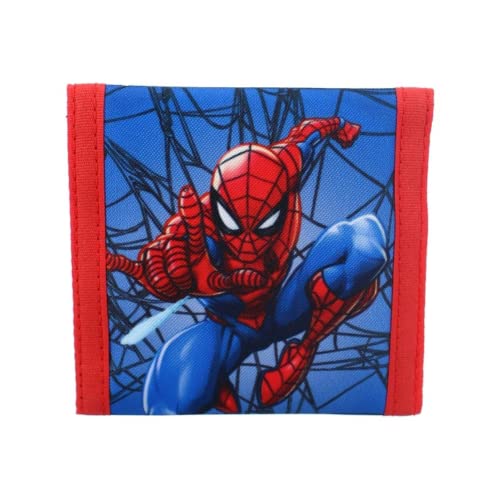 mybagstory - Portefeuille - Porte Monnaie - Spider Man - Rouge - Bleu - pour Enfant - Ecole - Maternelle - Garderie - Vacances - 10 cm