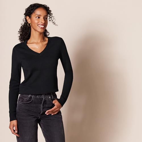 Amazon Essentials Women's Lightweight Long-Sleeve V-Neck Sweater, 100% Cotton2