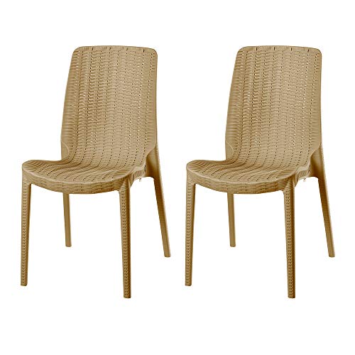 Lagoon Rue, Silla de plástico para Comedor Estilo Rattan...