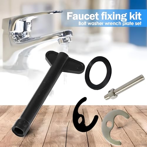 Wasserhahn Dichtung Wasserhahn Ersatzteile Waschbecken Küche Wasch- und Spülbeckenarmaturen Schraubsystem, Hufeisenbefestigungsplatte, Mutter, Gummischeibe (Edelstahl Einloch)