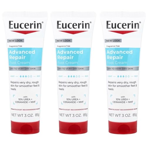 Eucerin Intensive Repair Light Feel Foot Creme 3 Ounce (Pack of 3)