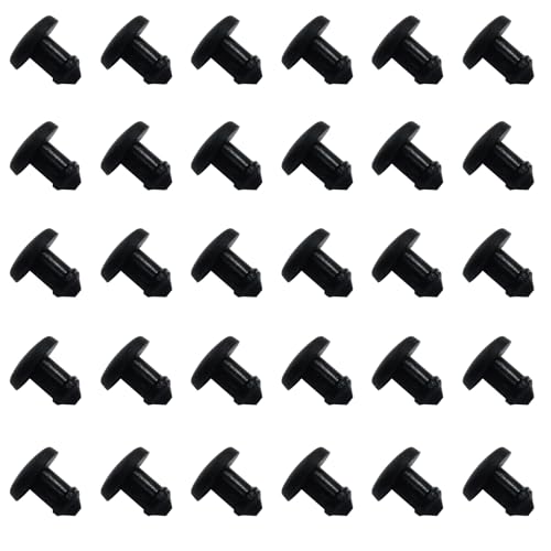 Image of 30 Pcs 2.5 mm Silicone Plugs Waterproof Stoppers, Black Round Rubber Plugs for Round Holes