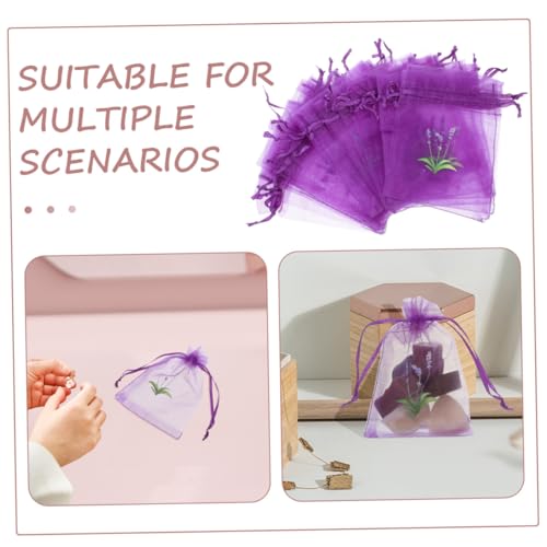 Bolsas Organza Lavanda 20 Unidades, Cierre Cordón Fácil miniatura 3