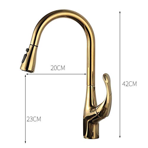 Robinet d'évier de cuisine avec douchette extractible laiton anti-calcaire - 6