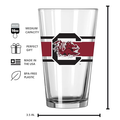 Image of Logo Brands NCAA 16 oz Pint Glass - Durable Glass With Bold Team Color- Chip-Resistant Rim Drinkware For Fans, Tailgates, Home Bars & Everyday Use