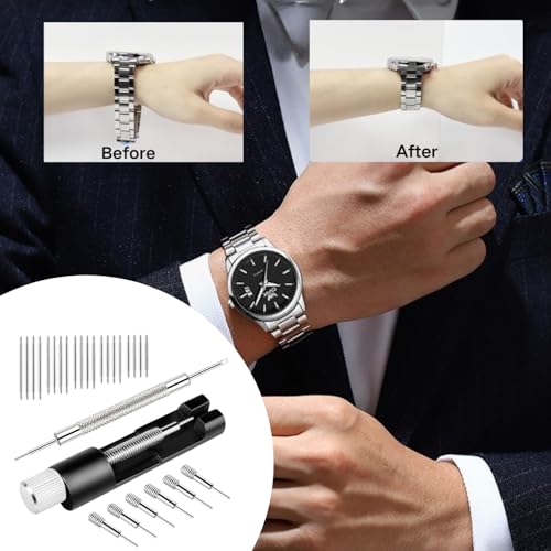 Image of Watch Repair Tool Kit, Watch Link Removal Tool Kit, Watch Adjustment Tool, 6 Spare Watch Bands, 20 Spring Bars, Watch Repair Kit with Punch Pin