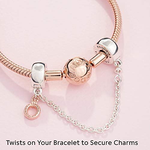 PANDORA Dangling Crown O Safety Chain Charm - Compatible with PANDORA Moments - Gift for Her - Made with Pandora Rose & Sterling Silver - with Gift Box4