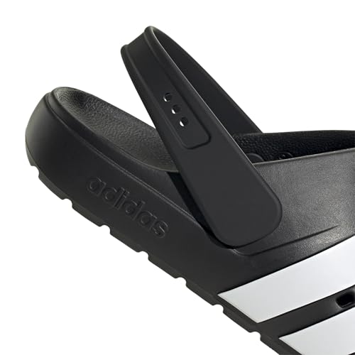 adidas adidas Unisex-Adult Adilette Clog 2.0, Black/White/Black, 9
