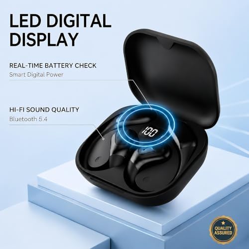 Open Ear Wireless Headphone Air Conduction Earbud Built in Mic 90H Playtime - 2