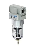 Partikelfilter: SAF: 10 Mikron-Element / Durchflussrate: 1100 l/min bei 7 bar (39 SCFM bei 100 PSI).