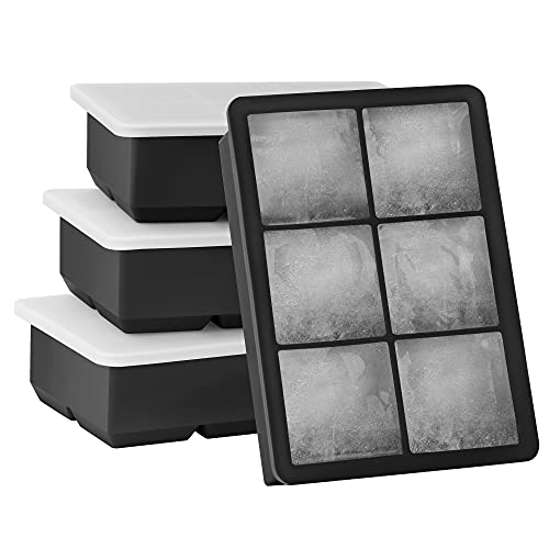 Kootek 4-Pack Silicone Ice Cube Trays - Makes 24 Large Ice Cubes!