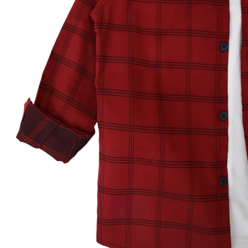 Image of Rocket Science Boy's Casual Regular-Fit Cotton Checked Long Sleeves Shirt.