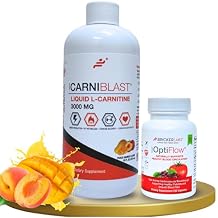 Bricker Labs Power and Performance Duo Carniblast Liquid L-Carnitine 3000 mg & Optiflow Blood Flow Supplement, 60 Capsules