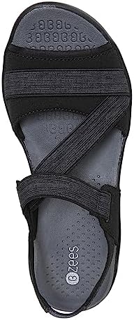 BZees Womens Chance Strappy Sandal Black 7.5 W | Image 7