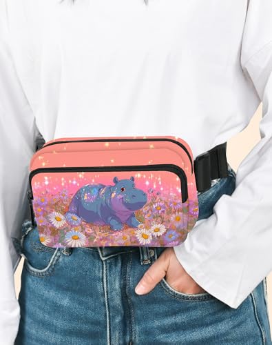 Image of Hippo Fanny Pack for Women Belt Bag Fashion Everywhere Waist Pouch Lightweight Crossbody Bags with Adjustable Strap