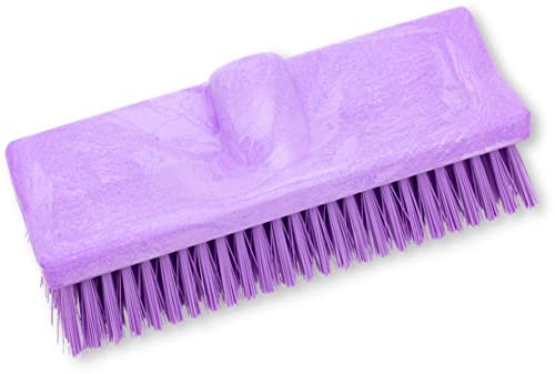 SPARTA 40423EC68 Plastic Floor Scrub Brush, Wall Brush, Equipment Brush with Nonabsorbent Bristles for Industrial Kitchens, Hospitals, Commercial Cleaning, 10 Inches, Purple