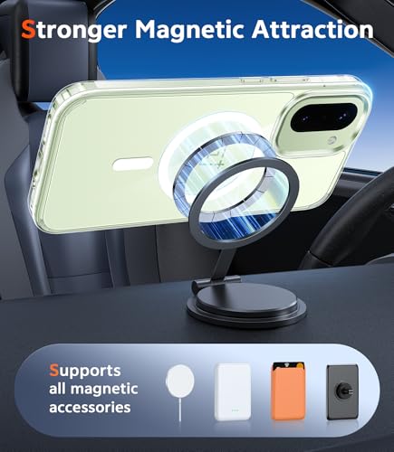 Image of FNTCASE for Oneplus 15R Case Clear: One Plus 15R Case with Screen Protector Drop Proof Slim Anti Yellowing Rugged Shockproof Protective Transparent Cover (Clear Magnetic)