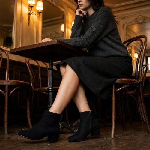 CYIYII Women's Bow Ankle Boots Round Toe Low Heel Dress Booties Black 10 by CYIYII - Used condition - Image 3