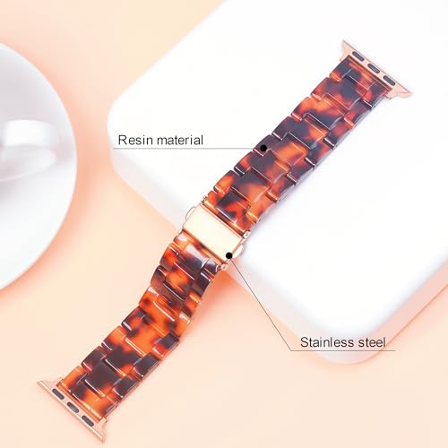 Image of iiteeology Compatible with Apple Watch Band 42mm 41mm 40mm 46mm 45mm 44mm, Light Resin with Stainless Steel Replacement Wristband for iWatch Ultra 3 /Ultra 2 49mm Series 11-1 SE 3