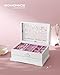 SONGMICS Jewelry Box, 2-Tier Jewelry Organizer with Flower Carvings, Drawer, Gift for Loved Ones, Kids, Jewelry Storage Case for Rings, Earrings, Necklaces, Bracelets, White UJOW201