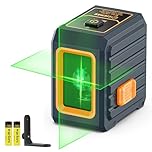 Niveau laser vert CIGMAN avec nivellement automatique et mode manuel, mode impulsion de 30 m, 4 niveaux de luminosité, haute précision ± 0,3 mm/1 M, comprend des piles AA et un support