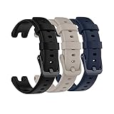 Huabao Armband Kompatibel mit Garmin Lily,Verstellbares Silikon Sport Strap Ersatzband für Garmin Lily Watch (Schwarz + Grau + Dunkelblau)
