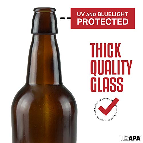 Ilyapa 16 Ounce Amber Swing Top Glass Beer Bottles For Home Brewing - Carbonated Drinks, Kombucha, Kefir, Soda, Juice, Fermentation, Glass Bottle With Airtight Rubber Seal Flip Caps #TOP2