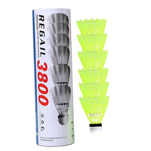 Alasum Sports Badminton Birdies 6pcs Nylon Shuttlecocks Enhanced Stability for Trainers Amateurs and Families