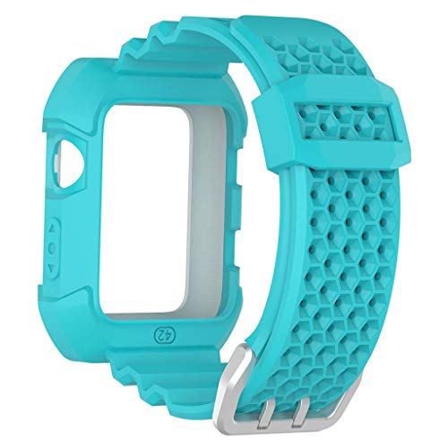 Hergon Boitier de Montre Ventilation Boitier pour Apple Watch Series 1/2/3 42mm 38mm (Blue/White, 38mm)