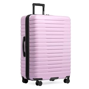U.S. Traveler Boren Polycarbonate Hardside Rugged Travel Suitcase Luggage with 8 Spinner Wheels, Aluminum Handle, Lavender, Checked-Large 30-Inch