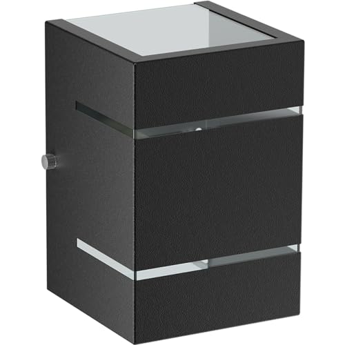 Arandela Moderna Externa Luminária de Parede Muro + Led MF161 (Preto (Branco Frio))