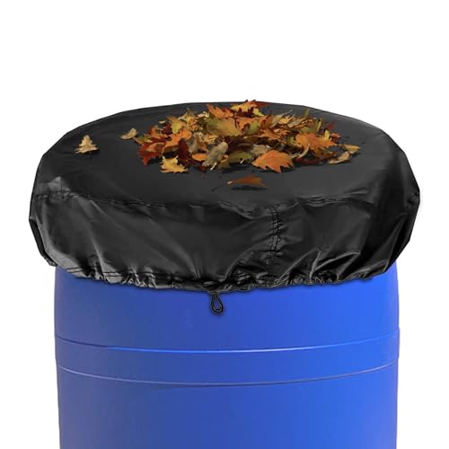 Tapa de la tapa del tambor, cubierta del barril de lluvia - Cubierta de cubo impermeable para la basura, tela de cubierta con cordón - Cubierta de contenedor de almacenamiento de cubierta