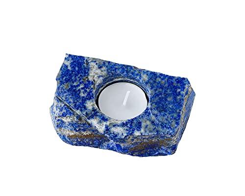 Natural Lapis Lazuli Crystal Candle Holder for Divination Reiki Home Decorations
