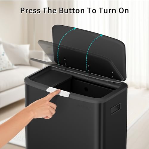 Bote de basura para cocina 16 gal mVm negro rectangular miniatura 7