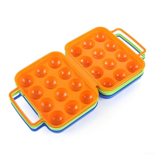 Jonikuper Boîte à œufs portable en plastique à 12 cavités avec couvercle, boîte de rangement empilable de qualité alimentaire pour réfrigérateur, camping, pique-nique et activités de plein air (orange