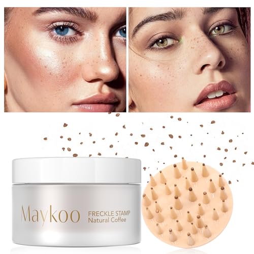 Maykoo Bolígrafo Para Pecas Con Efecto Natural, Sello Para Pecas, Maquillaje Para Pecas, Sello Para Pecas Falsas Con Almohadilla De Aire, Pecas Mágicas, Café Natural, Café Natural 0,52 Onzas (Paquet
