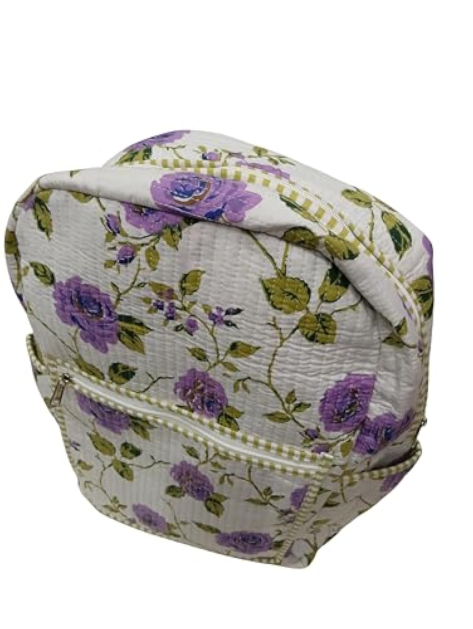 Cotton Quilted Unisex Floral Printed Backpack