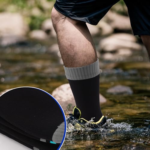 BBXWANG Unisex Calcetines Impermeables (FR/ES, Letras, L, Regular, Regular, Gris Negro) - imagen 2