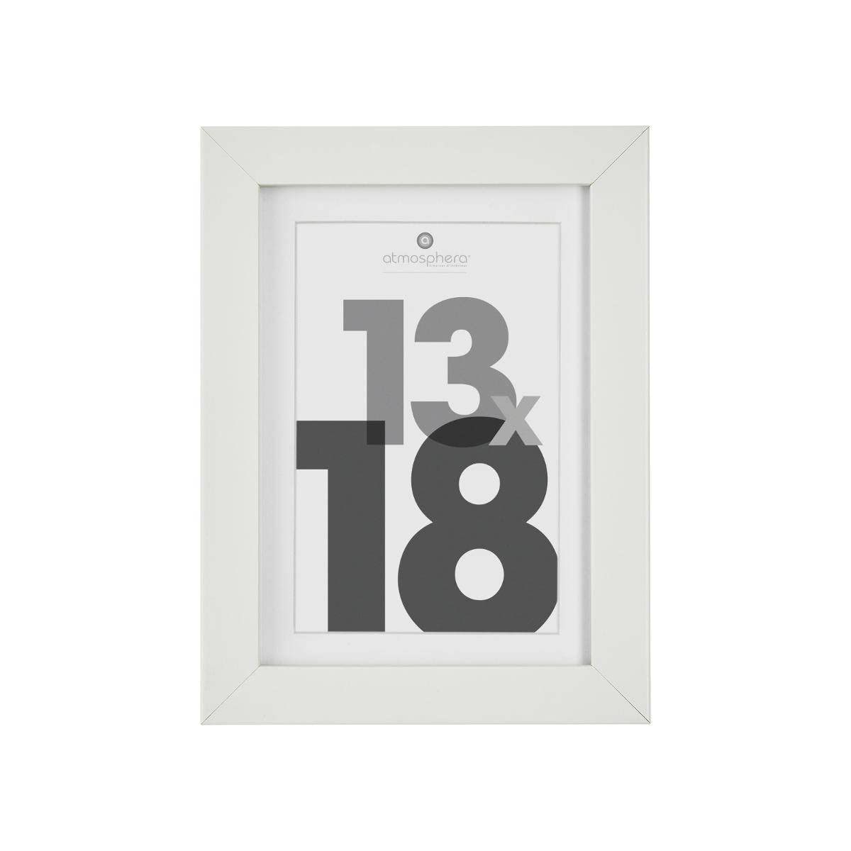 Atmosphera - Cadre photo Eva - bois et verre - blanc - 13x18 cm