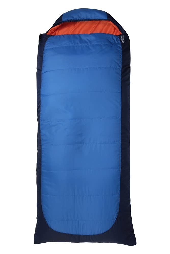 Mountain WarehouseMicrolite 950 Square Sleeping Bag - Compact Camping Sleep Bag, Lightweight, Ripstop Fabric - Best for Trekking, Travelling, Hiking Blue Right Handed Zip - Long length